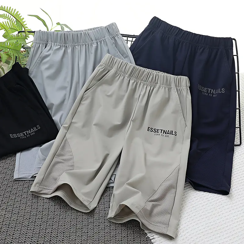 Kids Capri Shorts Gray Mesh Breathable Nylon - Image 2