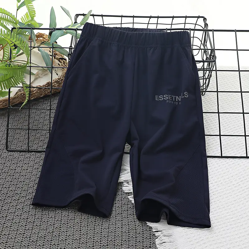 Kids Capri Shorts Gray Mesh Breathable Nylon - Image 4