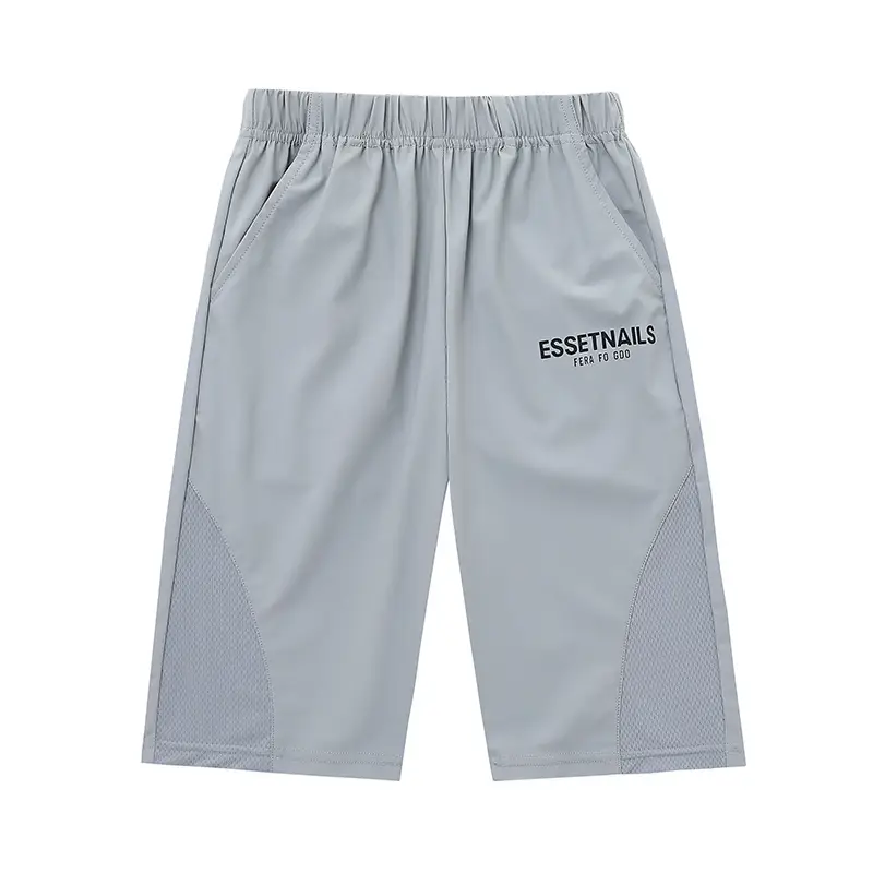 Kids Capri Shorts Gray Mesh Breathable Nylon - Image 5