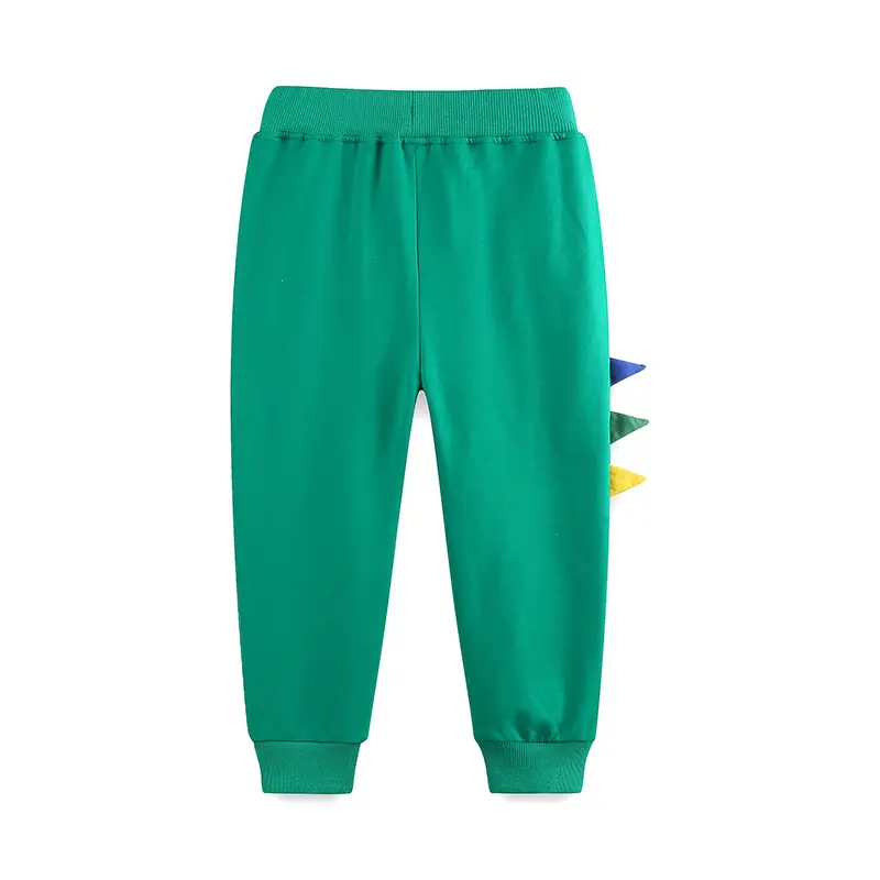 Green Dinosaur Sweatpants for Kids with Drawstring Waist - Image 2