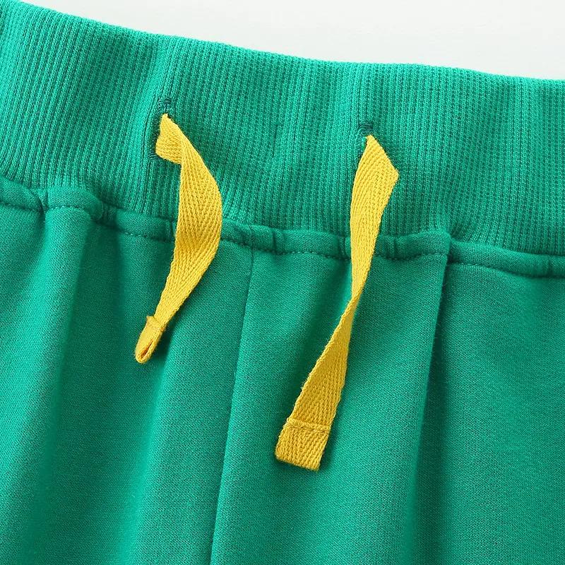 Green Dinosaur Sweatpants for Kids with Drawstring Waist - Image 4