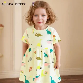 Kids Dinosaur Print Dress Summer Wear Pakistan