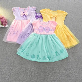 Kids Tulle Dress Set Pink Purple Yellow Mint Green
