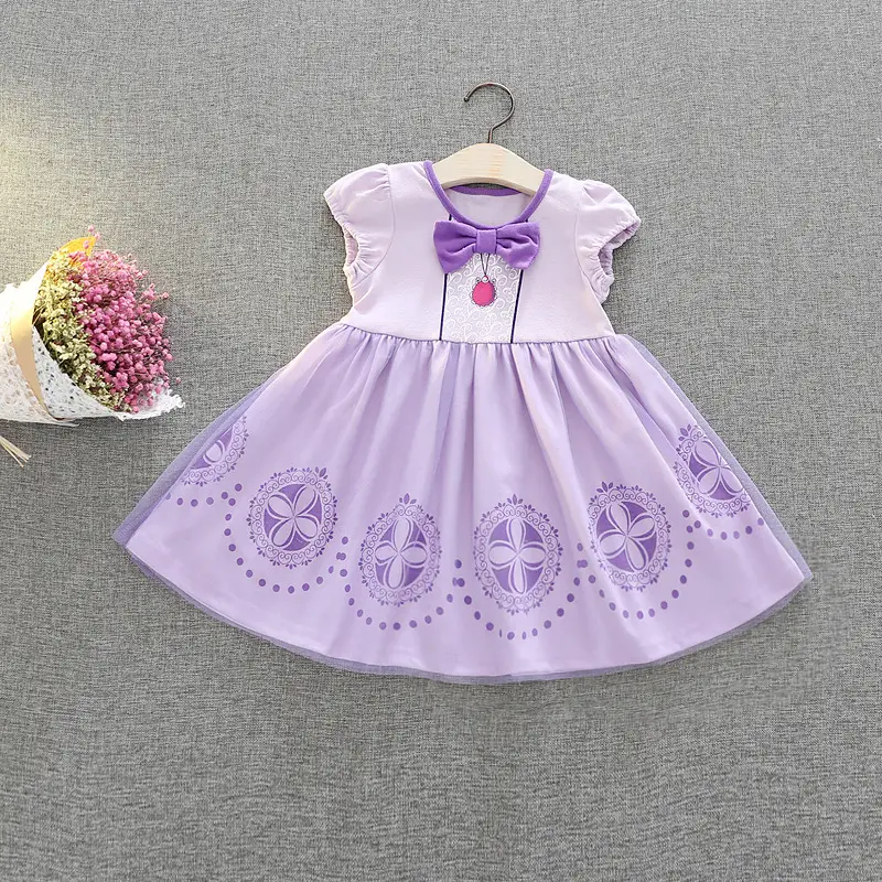 Kids Tulle Dress Set Pink Purple Yellow Mint Green - Image 2