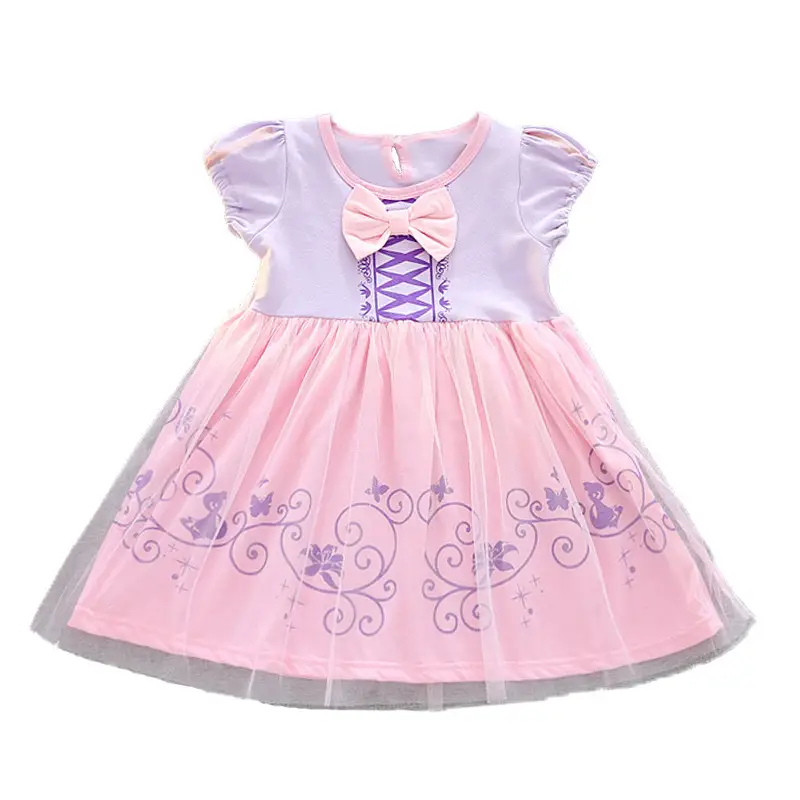 Kids Tulle Dress Set Pink Purple Yellow Mint Green - Image 5