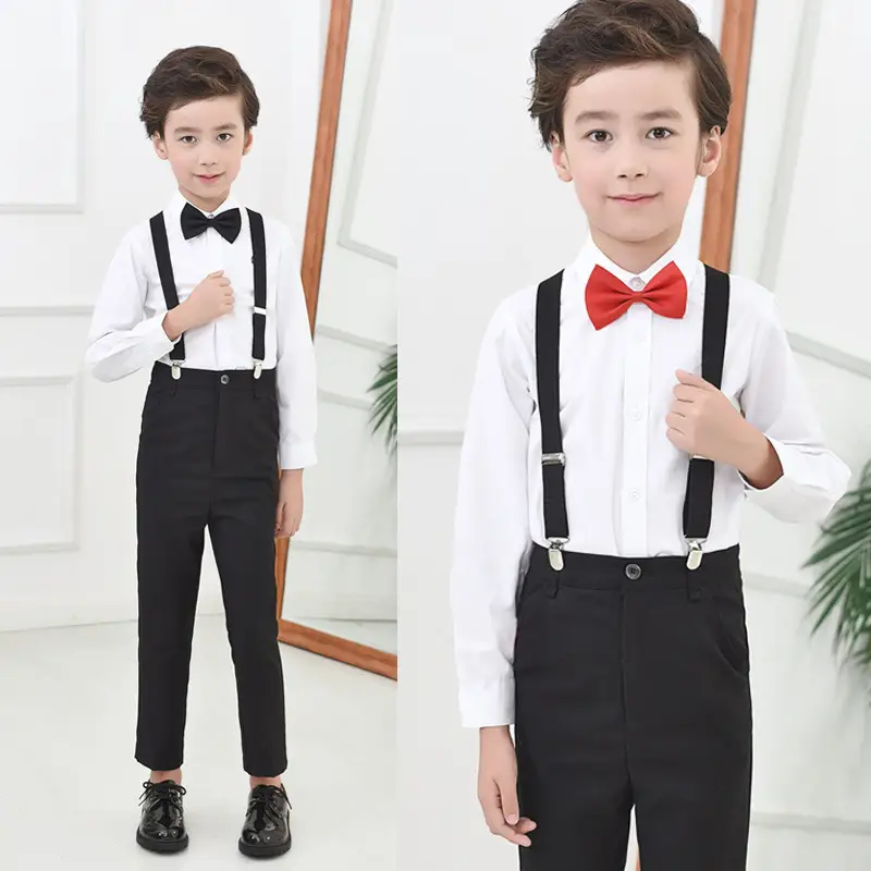 Children's Slim Fit Trousers Black White Grey Navy Blue - Image 3
