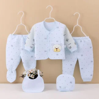 Baby Set with Bear Embroidery Cotton 0-3M