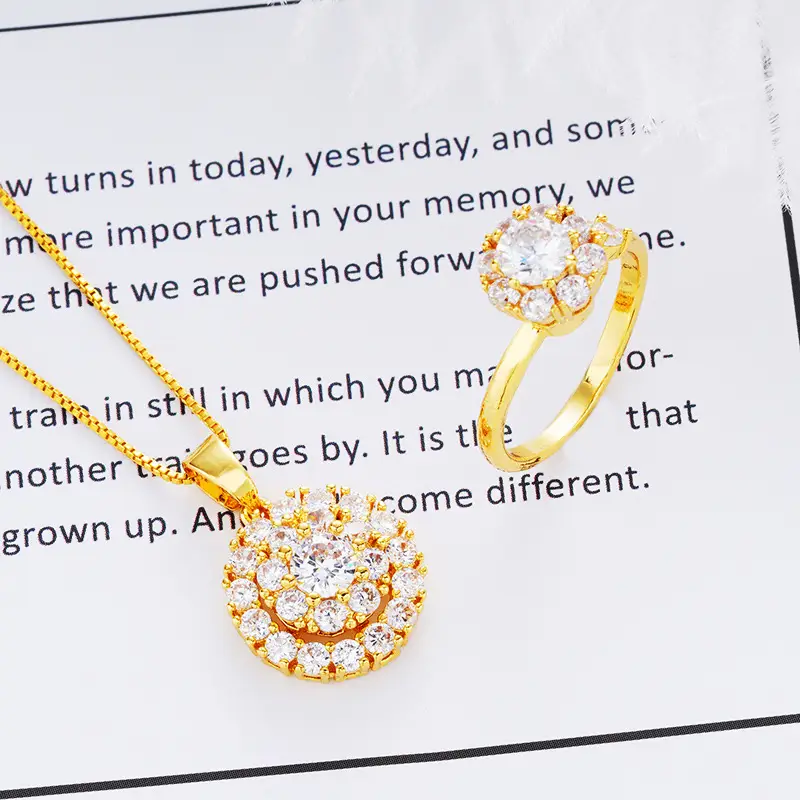 Green Zircon Ring & Pendant Set for Women - Image 4