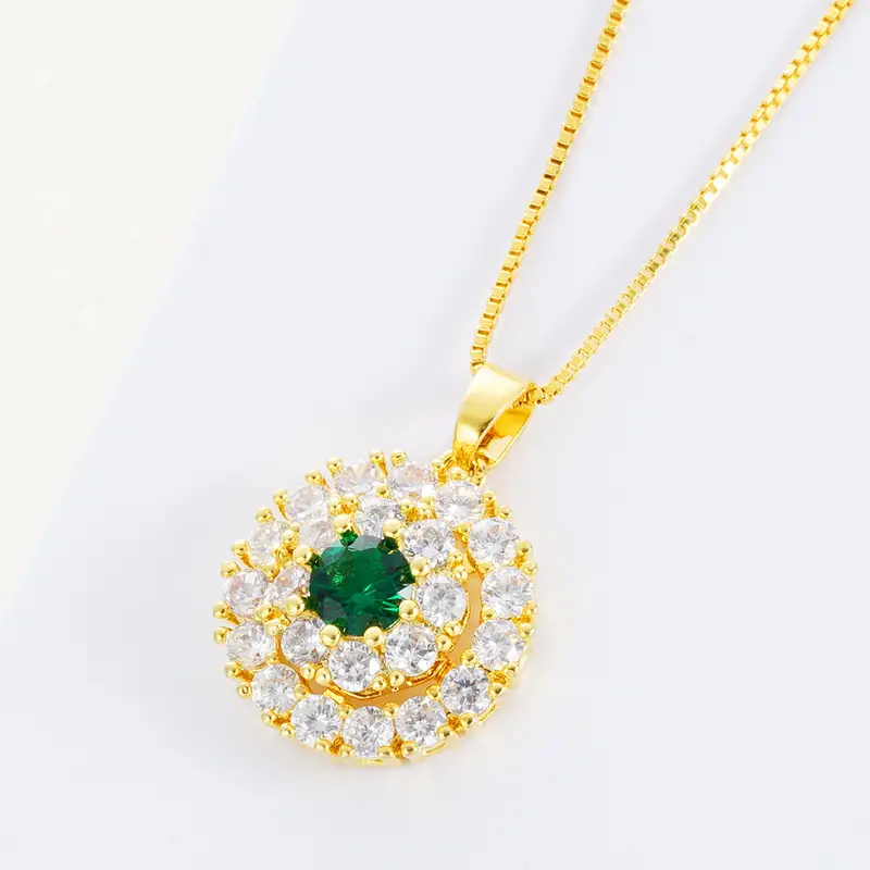 Green Zircon Ring & Pendant Set for Women - Image 7