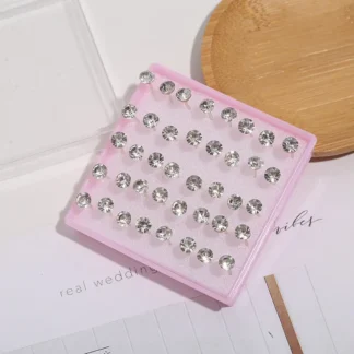 White Rhinestone Earrings for Women Wedding Office Party Wear