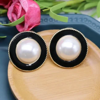 Black & White Pearl Earrings for Women