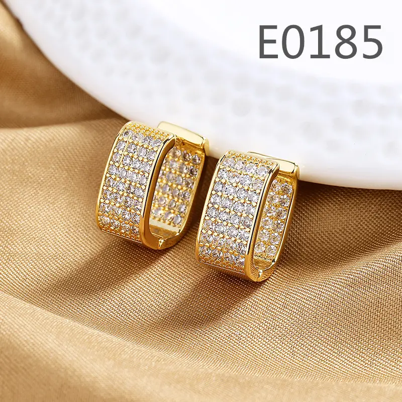 Gold Toned Zircon Earrings for Women Luxury Daily Wear - Image 4