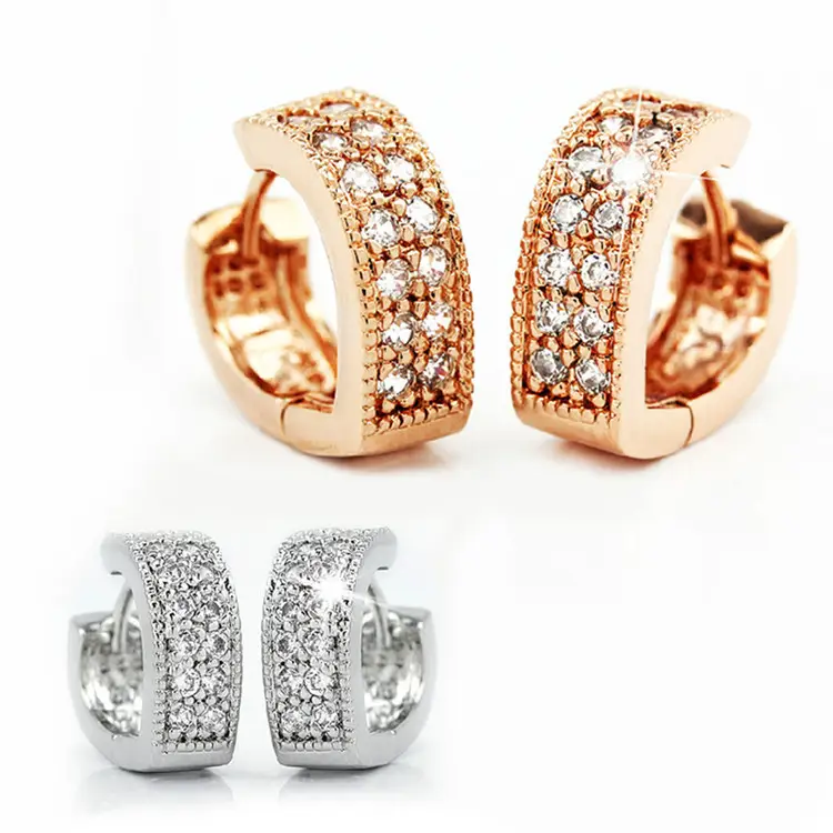 Gold Tones Joker Design Zircon Earrings for Women - Image 3