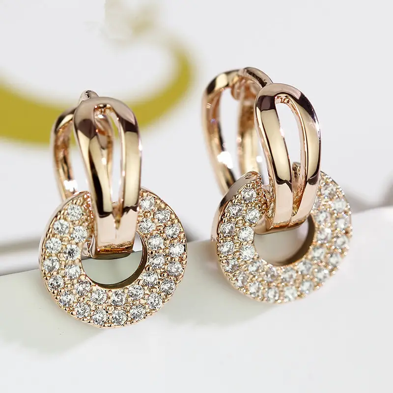 Gold Tones Joker Design Zircon Earrings for Women - Image 8