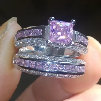 Pink Zircon Ring Jewelry for Daily Wear
