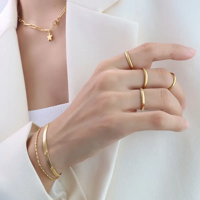 Korean Style Rose Gold Titanium Steel Tail Ring - Image 4