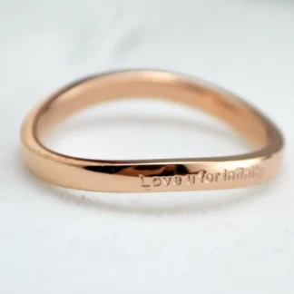 Women's Twist Titanium Steel Rose Gold Minimalist Ring