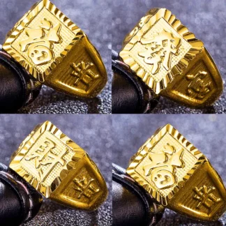 Gold Plated Retro Opening Ring for Men Women