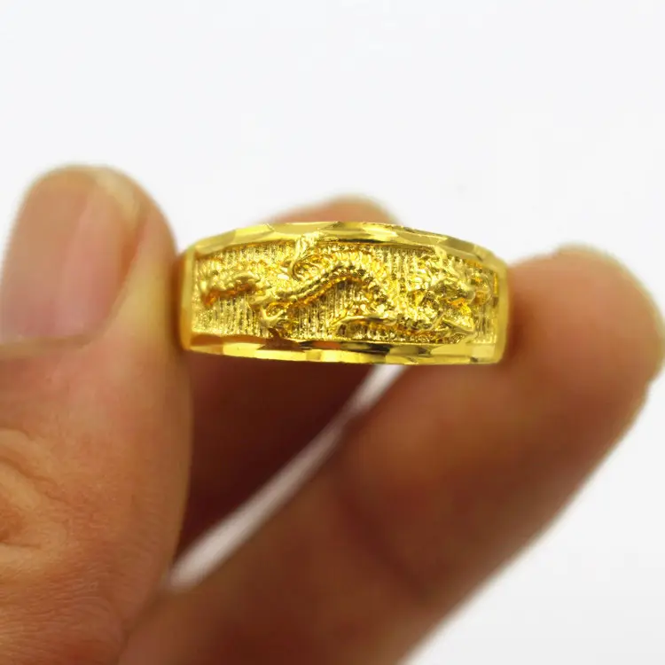 Gold Dragon Phoenix Couple Ring Copper Plated - Image 3