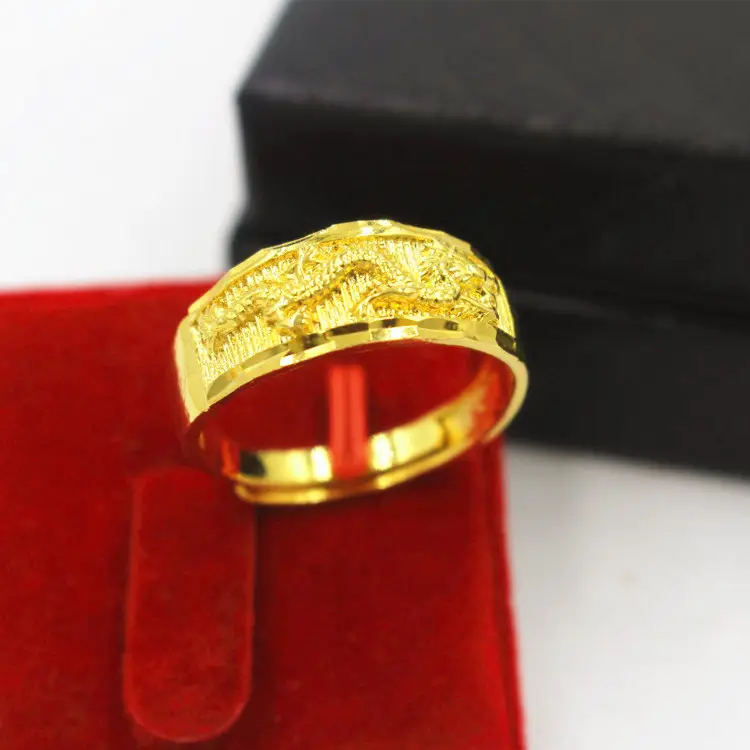 Gold Dragon Phoenix Couple Ring Copper Plated - Image 5