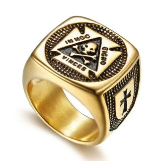 Stainless Steel Religious Rings Gold Color New