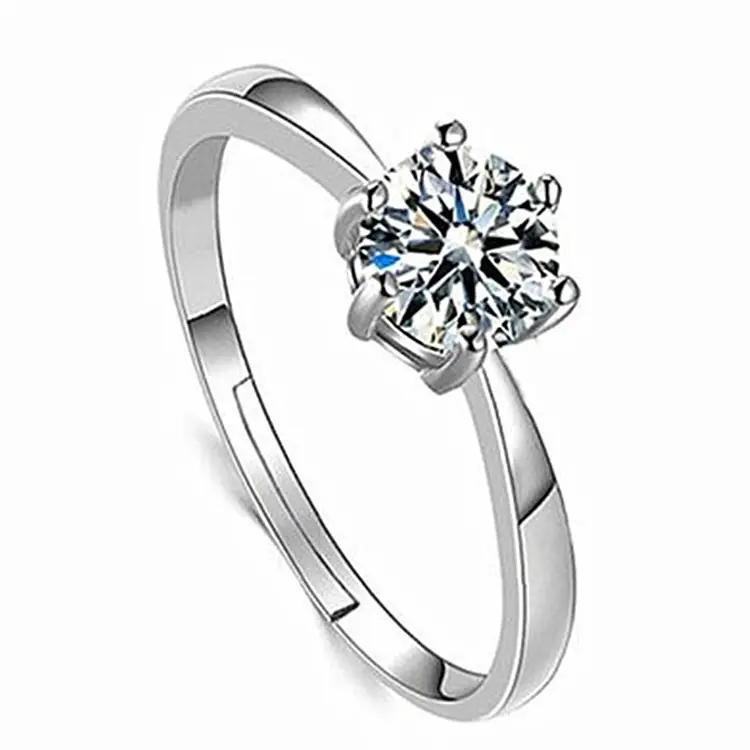 Women's Adjustable Diamond Wedding Ring White Gold Zircon - Image 4