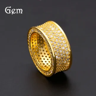 Men's 18K Gold Hip Hop Diamond Ring