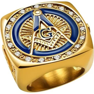 Men's Dripping Oil Masonic Titanium Steel Ring