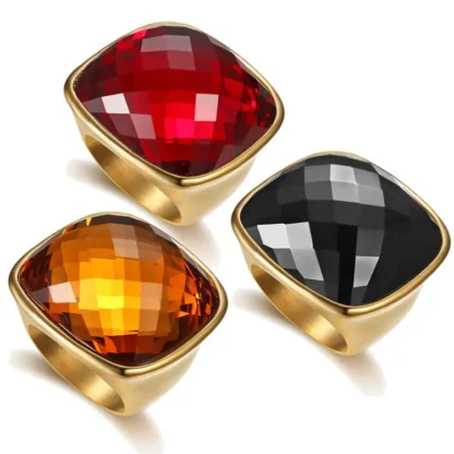 Elegant Women's Gemstone Rings Black