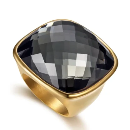 Elegant Women's Gemstone Rings Black