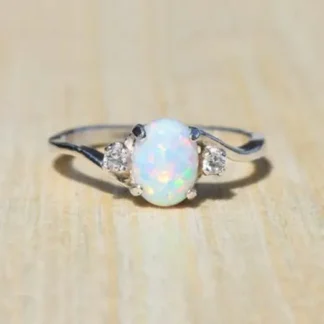 Women Couple Gem Ring White Fashion Jewelry