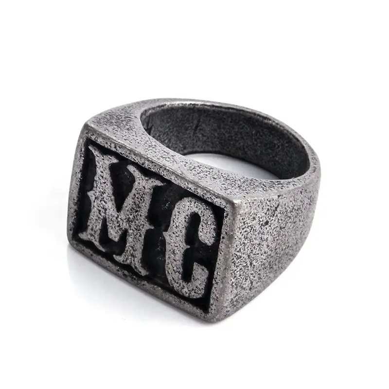 Men's HD MC Titanium Steel Ring Golden Daily Wear - Image 5