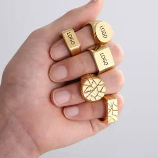 Engravable Titanium Steel Ring Women Geometric Daily Wear