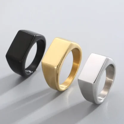 Engravable Titanium Steel Ring Women