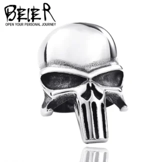 Men Punisher Skull Titanium Steel Ring Retro Daily Wear