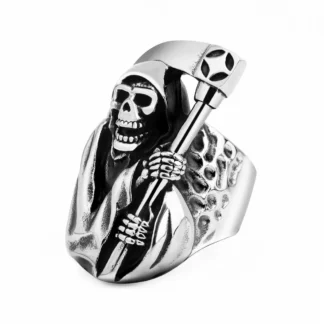 Men's Retro Skull Death Sickle Titanium Steel Ring