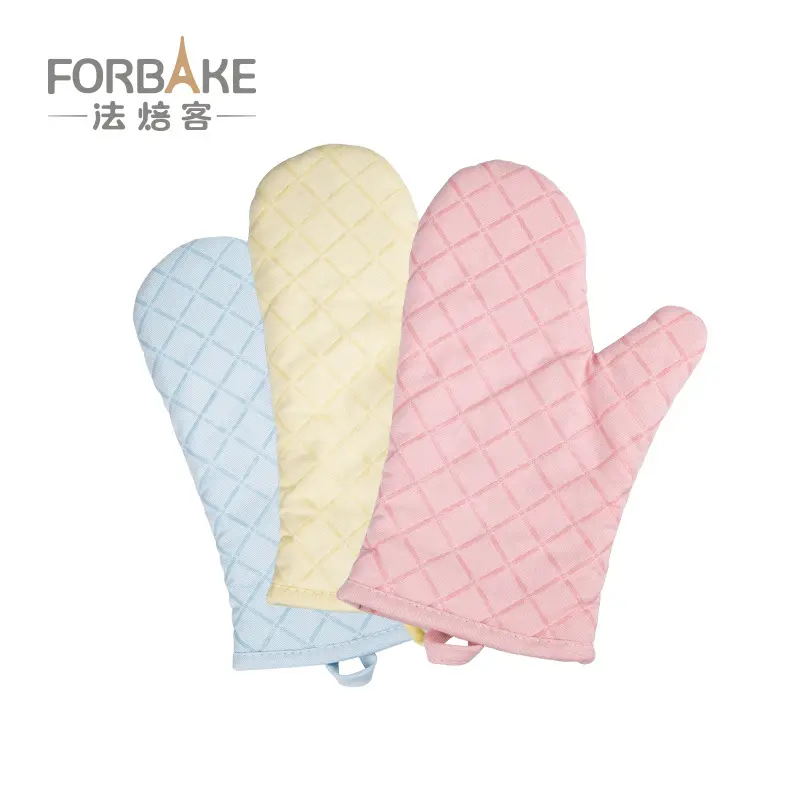 Oven Mitts Blue Quilted Heat Resistant Non Slip - Image 2