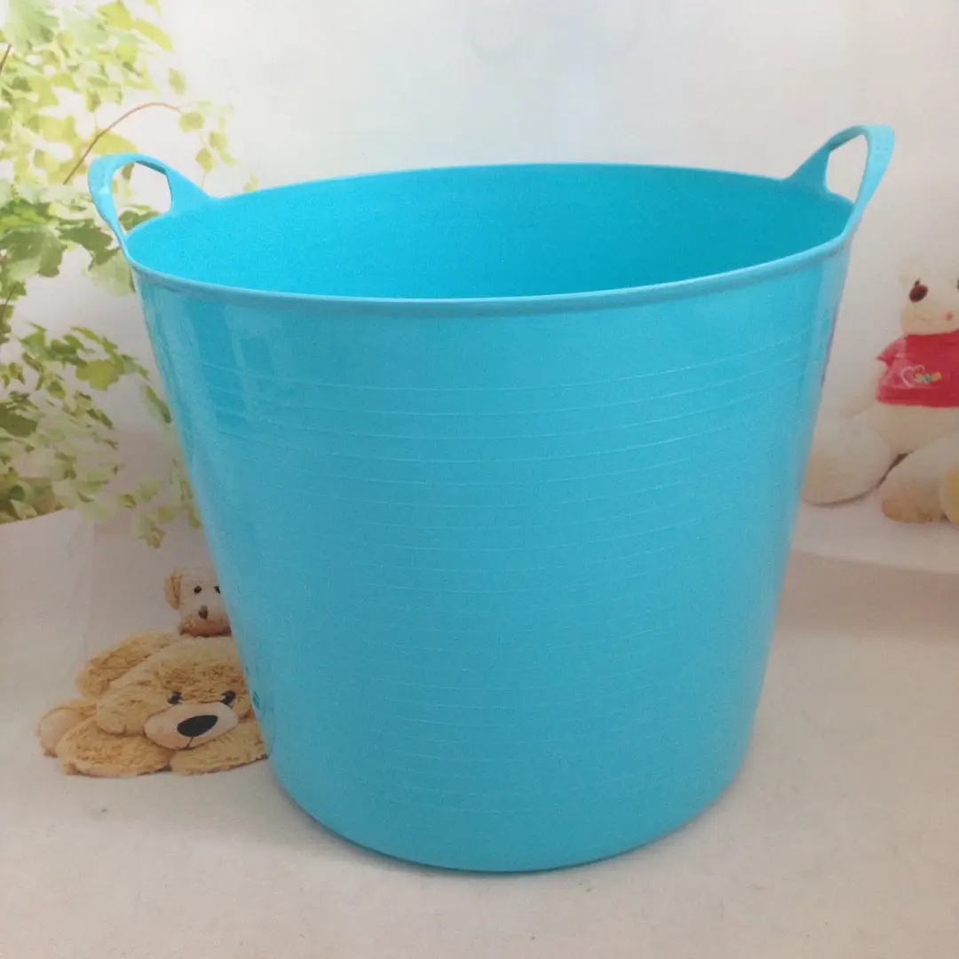 Stackable Plastic Bath Bucket Blue Pink for Kids - Image 2