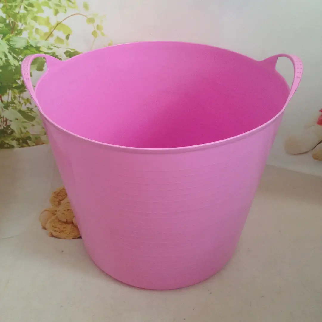 Stackable Plastic Bath Bucket Blue Pink for Kids - Image 3