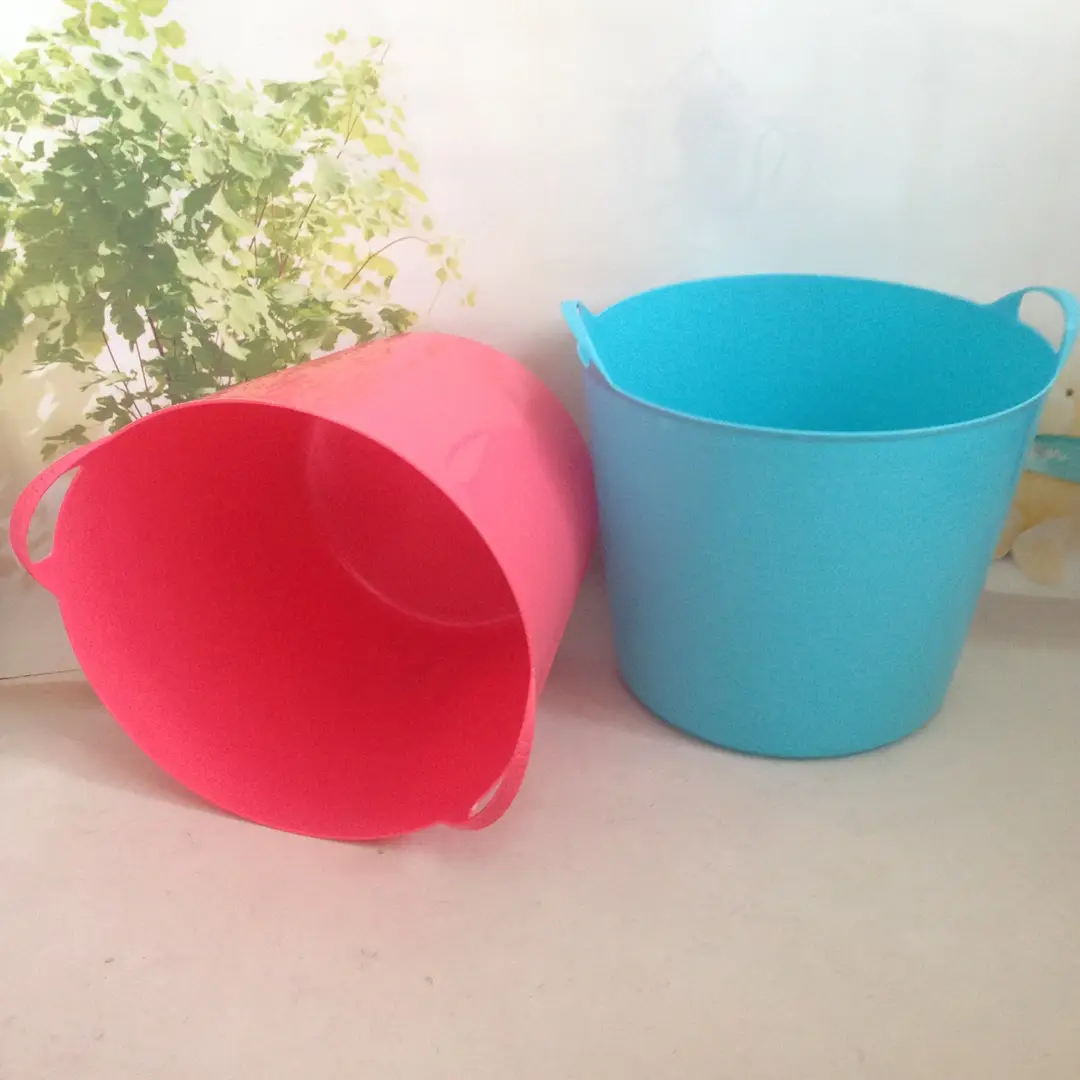 Stackable Plastic Bath Bucket Blue Pink for Kids - Image 5