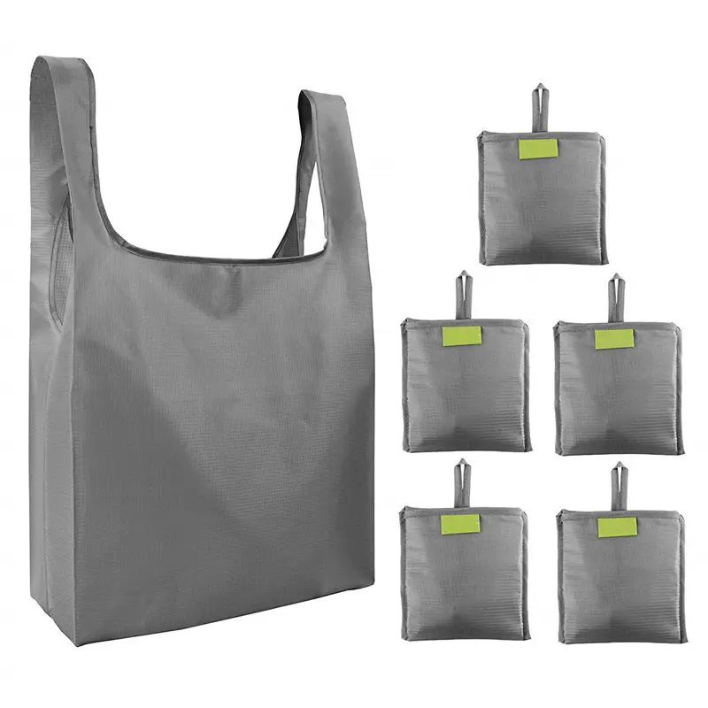 Black Waterproof Oxford Shopping Bag Set of 6 - Image 3