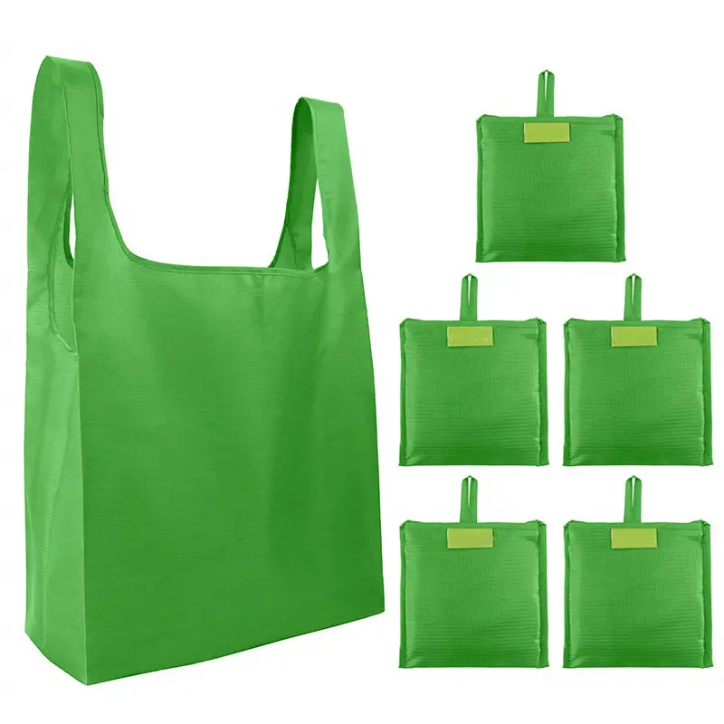 Black Waterproof Oxford Shopping Bag Set of 6 - Image 4