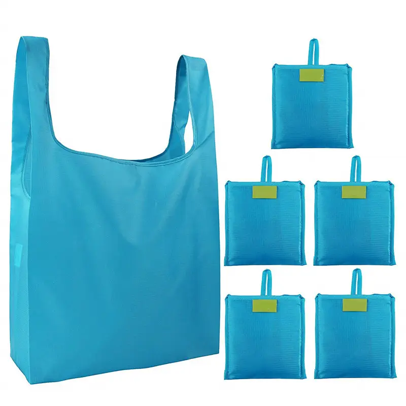 Black Waterproof Oxford Shopping Bag Set of 6 - Image 5