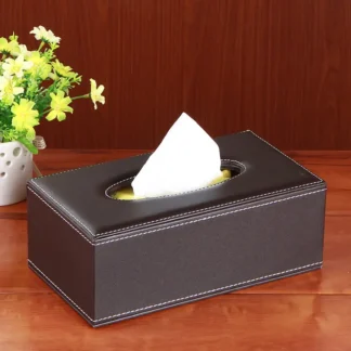 Black Leather Tissue Box for Home Hotel KTV