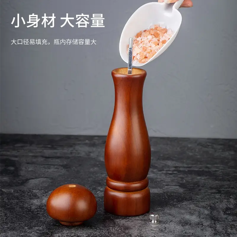 Black Walnut Pepper & Salt Grinder Set for Pakistani Kitchen - Image 3