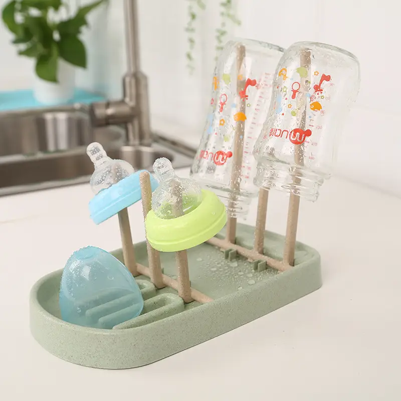 Wheat Straw Bottle Drain Rack Modern Minimalist Design - Image 3