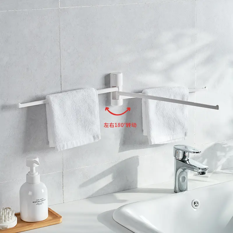 Modern White Bathroom Towel Rack with 4 Bars - Image 3