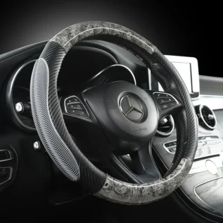 Wood Grain Steering Wheel Cover Breathable Non-Slip Durable