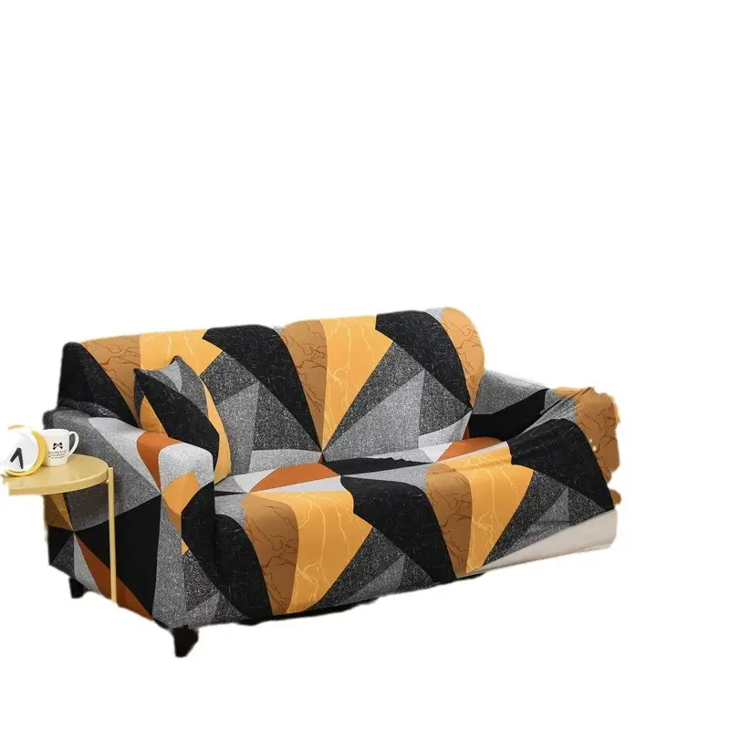 Elastic Geometric Sofa Cover Black Gray Modern - Image 5