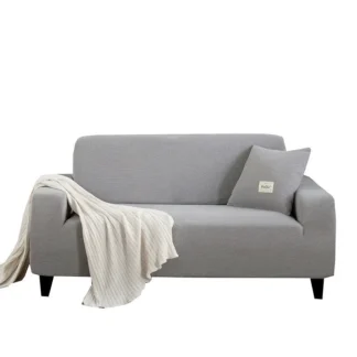 Light Gray Elastic Sofa Cover Full Set Dustproof